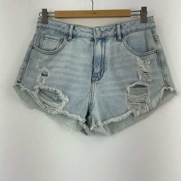 PACSUN Light Wash Blue Denim Shorts - Picture 1 of 6